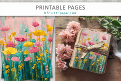 junk journal floral pages, spring collage papers Product Image 1