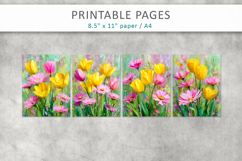 painted floral backgrounds, spring collage papers Product Image 2