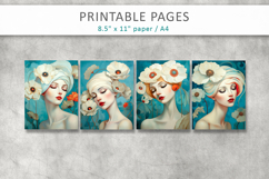 woman art printable, female illustration pages Product Image 6