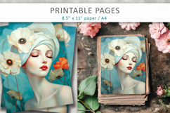 woman art printable, female illustration pages Product Image 1