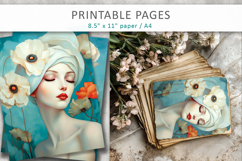 woman art printable, female illustration pages Product Image 3