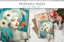 woman art printable, female illustration pages Product Image 4