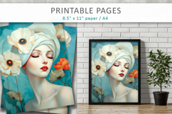 woman art printable, female illustration pages Product Image 7