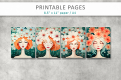 woman art printable, romantic woman journal page Product Image 2