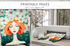 woman art printable, romantic woman journal page Product Image 4