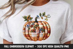 Vintage Plaid Autumn Pumpkin Clipart Product Image 1