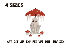 Ghost Mushroom Embroidery Design Product Image 1