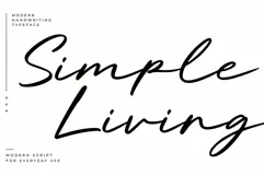 Simple Living Simple Living Modern Handwriting Script Font Product Image 1
