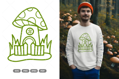 Mushroom House Doodle SVG &amp; Clipart Product Image 1
