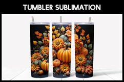 6 3D Tumbler Wrap Embroidered Pumpkins I 3D Tumbler Wrap Product Image 3