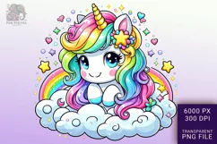 Adorable Baby Rainbow Unicorn Png Clip Art Product Image 1