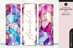 Personalised Name Tumbler Wrap PNG Sublimation | Marble Product Image 1
