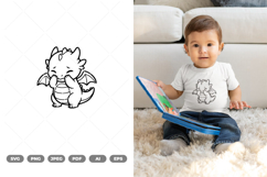 Baby Dragon Doodle SVG &amp; Clipart Product Image 1