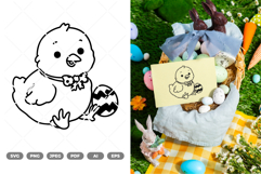 Easter Chick Doodle SVG &amp; Clipart Product Image 1