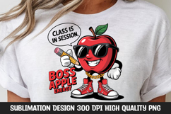 Boss Apple Energy Cartoon Clipart for School PNG Product Image 1
