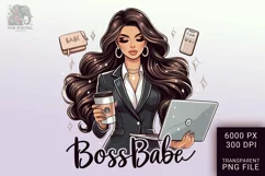 Boss Babe Charm - Empowering Businesswoman PNG Clip Art Product Image 1