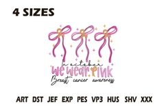 In October We Wear Pink Embroidery Product Image 1