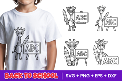 Cute School Giraffe Teacher SVG PNG Product Image 1