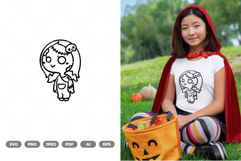 Kawaii Chibi Zombie Girl SVG &amp; Clipart Product Image 1
