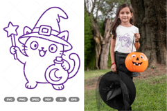 Witch Cat SVG &amp; Clipart Product Image 1