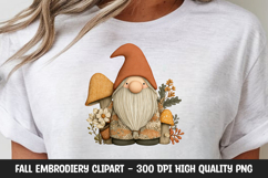 Autumn Gnome with Flowers Clipart Product Image 1
