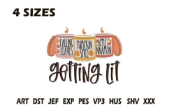Getting Lit Fall Candles Embroidery Product Image 1