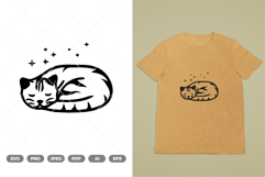 Sleeping Cat SVG &amp; Clipart Product Image 1