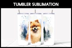 6 Winter Pomeranian Dog Tumbler Sublimation |Winter Tumbler Product Image 6