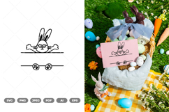 Easter Bunny Split Border SVG &amp; Clipart Product Image 1