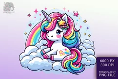 Adorable Baby Rainbow Unicorn Png Clip Art Product Image 1