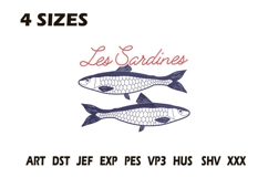 Les Sardines Embroidery Design Product Image 1