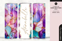 Personalised Name Tumbler Wrap PNG Sublimation | Marble Product Image 1