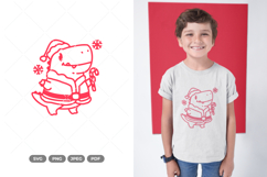 Christmas Dino SVG &amp; Clipart Product Image 1
