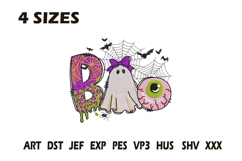 Cute Boo Halloween Embroidery Design Product Image 1