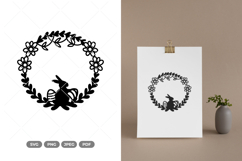 Easter Bunny Wreath SVG &amp; Clipart Product Image 1