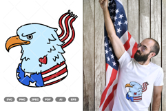 Fourth of July Eagle Colored SVG &amp; Clipart Product Image 1