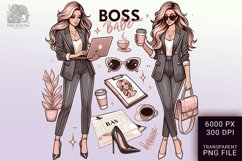 Boss Babe Charm - Empowering Businesswoman PNG Clip Art Product Image 1