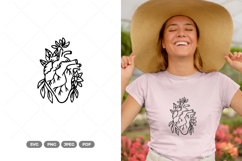 Floral Heart SVG &amp; Clipart Product Image 1