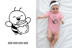 Kawaii Bee SVG &amp; Clipart Product Image 1