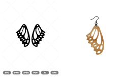 Butterfly Wing Earring SVG &amp; Clipart Product Image 1