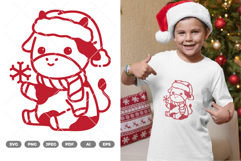 Kawaii Christmas Cow SVG &amp; Clipart Product Image 1