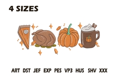 Thanksgiving Food Embroidery Design Product Image 1