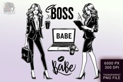Boss Babe Charm - Empowering Businesswoman PNG Clip Art Product Image 1