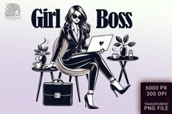 Boss Babe Charm - Empowering Businesswoman PNG Clip Art Product Image 1