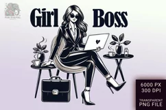 Boss Babe Charm - Empowering Businesswoman PNG Clip Art Product Image 1
