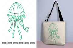 Floral Jellyfish SVG &amp; Clipart Product Image 1