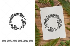 Floral Wreath SVG &amp; Clipart Product Image 1