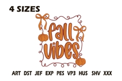 Fall Vibes Embroidery Design Product Image 1