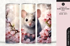 Christmas Snowy Animal Mouse Tumbler Wrap PNG Sublimation Product Image 1