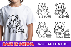 Cute Back to School Bear Student SVG PNG Product Image 1